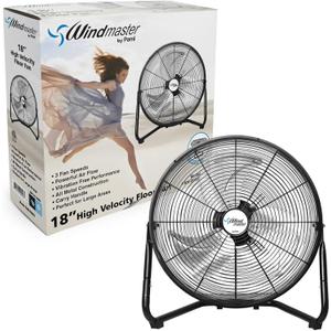 PAMI 18 Inch High-Velocity Floor Fan, With 3 Speed Levels & Carry Handle- Powerful Air Flow, Metal Industrial Fan With Adjustable Head- Heavy-Duty Electric Box Fan For Bedroom Home Office