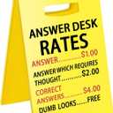 Funny Office Cubicle Decor Answer Desk Rates Desk Sign Team Office Gag Gifts for Coworker Teammate Employee Boss Manager Supervisor