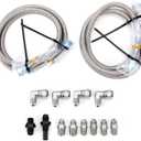 6AN 70" Transmission Cooler Hose Kit Lines Fitting Kit for GM Chevy 1996-2021 4L80E, for Ford C4-C6-AOD, for Turbo 350/400/200-200R4/700R4 4L60 4L60E 4L65E,Stainless Steel Braided Lines