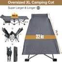 DoCred Oversized XXL Folding Camping Cot with Pad, XXL Large