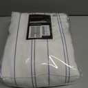 jinchan Blue and White Striped Curtain for Bedroom 100 Inch Extra Wide Sliding Glass Door Room Divider Curtain 96 Inch Length Privacy Light Filtering Pinstripe Bedroom Window Treatment Drape 1 Panel