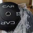 CAP Barbell Economy Olympic Bumper Plate Set with White Logo, Black, 10 lb Pair