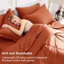 CozyLux King Size Comforter Set Burnt Orange - 7 Pieces Bed in a Bag King, Luxury Soft Bed Set for All Seasons, Bedding Set with Down Alternative Comforter, Sheets, Pillowcases & Shams, Terracotta