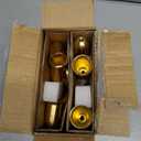 Brass Gold Candlestick Holders, Metal Taper Candle Holders Set of 6, Vintage Modern Candle Sticks Holder Decor for Table Centerpiece, Fireplace Mantel Wedding Housewarming Gift, Candlelit Dinner Dcor