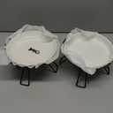 Presents The Ultimate Cat Dining Set: 5.9 inch Ceramic Water Bowl and Whisker-Friendly and Anti-Vomiting Plates.Elevated Bowl, Raised Ceramic Dish with Metal Stand