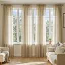 MIULEE Beige Sheer Curtains 72 Inches Long 4 Panels 42 x 72 Inches 