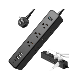 5Ft Power Strip Surge Protector, Desk Charging Station, 1250W/10A Spaced Outlets, 9 AC Outlets and 5 USB Ports (2 USB C), Flat Plug Extension Cord with Overload Protection for Home, Office, Dorm