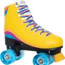 Nattork Roller Skates for Women Outdoor Fun Fashionable Roller Derby Skates for Men Girls Boys Indoor Rink Skates (Women 10/ Men 9, Yellow)