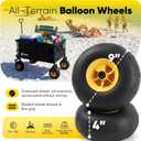 Sekey Heavy Duty Beach Wagon with 9" Big Sand-Proof Wheels 600lb Capacity, 200L Oversized Foldable Cart | Adjustable Handle & All-Terrain Tires for Sand, Camping, Groceries