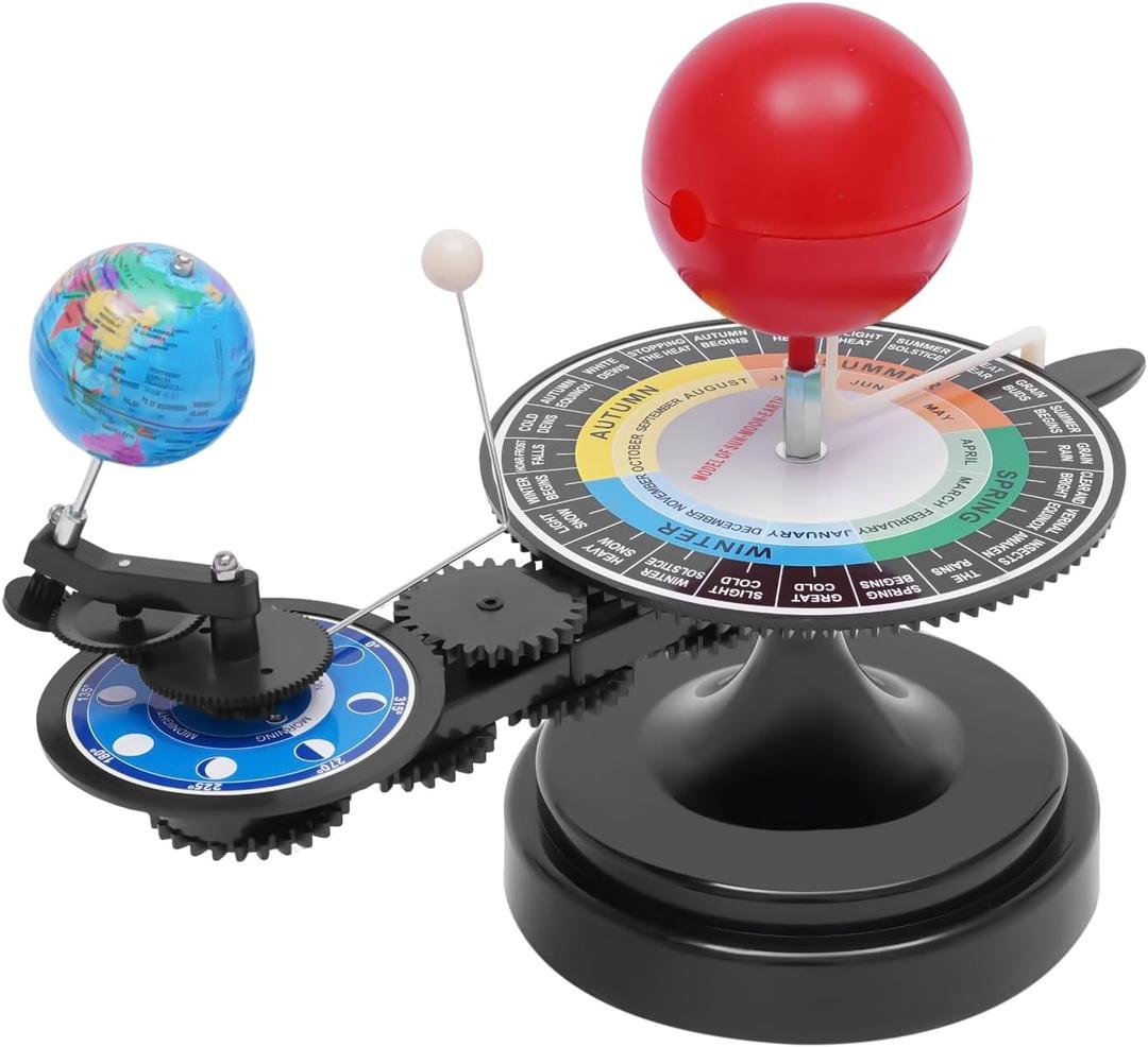 Sun Earth Moon Orbital Model With Light, Solar System Planetarium 3D Kids Educational Geography Astronomical Teaching Tool Sphere Instrument