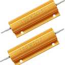 Hordion 2 Pack Aluminum Case Resistor 100W 3 Ohm, Wirewound Resistors Chassis Mounted Screw Tap Power Resistor Adapter for Inverter LED Lights Speakers, ZC2405132769