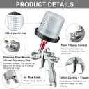 R500 LVLP Spray Gun, Automotive Paint Spray Gun Kit with 3 Nozzles 1.3/1.5/1.7mm,10pcs 20 Ounce (600ml) Disposable Paint Mixing Cup Kit for Car Primer Basecoat Clear Coat