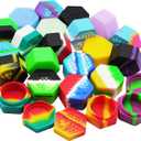 26ml Hexagon Silicone Wax Containers Non-stick Jars (15)