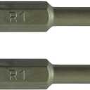 #1x2 SQUARE BIT DRIVER: 2 inch - #1 Robertson (R1) - Quick-Change Shank (2 PACK.)