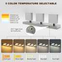 Joossnwell Brushed Nickel Vanity Lights for Bathroom Light Fixtures (3-Light, 19.69-Inch) Dimmable 5CCT Modern Bath Lighting Fixture Over Mirror LED Vanity Lighting