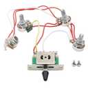Strat Guitar Wiring Harness Prewired 3X 500k Pots 1 Volume 2 Tone Control Knobs 5 Way Switch