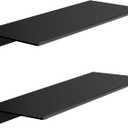 Floating Shelves Set of 2, Length 30CM, Black Wall Shelf for Bathroom, Display Shelves for Wall Decorative for Living Room, Bedroom, Hallway, Office