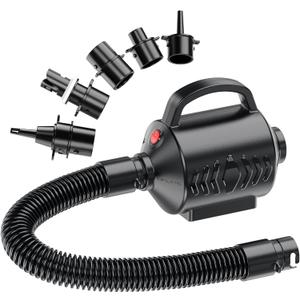 Electric Air Pump for Inflatable Pool Toys - High Power Quick-Fill Air Mattress Inflator Deflator Pump for Pool Float Raft Gymnastics Track Mat, Portable Air Pump 4 Nozzles AC 110-120V (400W)