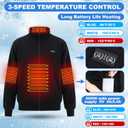 2 Pcs Heated Outerwear for Men Women, Unisex Lightweight Fleece USB Electric Heated Jacket Clothing with Adjustable 3 Heating Levels for Winter Outdoor, L (Battery Pack Not Included)