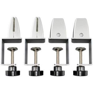 Sneeze Guard Support Clamp Partition Aluminum Adjustable Partition Clamp Acrylic Desk Divider Support Clamp Desk Shield Clamp Privacy Panel Clamp for Plexiglass Shield for Countertop Reception 4 Pack