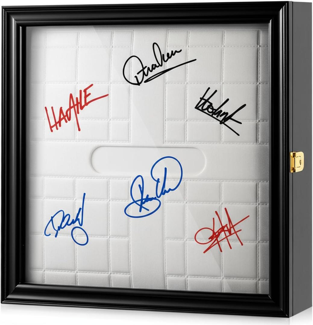 Silipull 15'' Baseball Base Display Case Cabinet 16.5" W x 16.5" H Wall Mount Wooden Box Holder W/98% UV Acrylic Door Lockable Storage Display Box for Collection