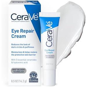 CeraVe Eye Repair Cream, Under Eye Cream For Puffiness And Bags Under Eyes, Hyaluronic Acid + Niacinamide + Marine Botanical Complex, Oil Free & Opthalmologist Tested