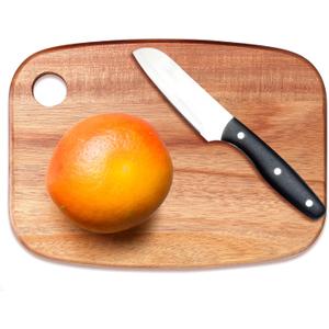 Small Acacia Wood Cutting Boards for Kitchen with Hanging  Mini Wooden Cutting Board for Vegetables, Fruit, Bread, Meat - BPA Free, 9" x 6.5"