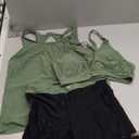 Yonique 3 Piece Tankini Swimsuits for Women Swim Tank Top Bathing Suits with Boy Shorts and Bra Athletic Swimwear (Large, Black & Army Green)