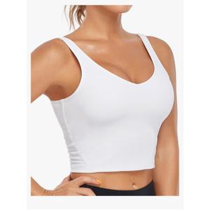 Pure Champ Sports Bra Womens Longline Padded Crop Tank Yoga Bras Workout Fitness Top XL