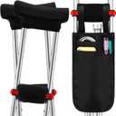 Threlaco 5 Pcs Crutch Pads, Bag, Underarm Crutches Padding Cover for Adults Armpit Padding, Pouch, Lightweight Accessories for Adult Youth Walking(Black)