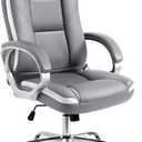 NEO CHAIR Office Desk Ergonomic Gaming Computer Chair High Back Adjustable PU Leather with Lumbar Support, Swivel Rolling Wheels, Executive Managerial Task Chair (Grey)