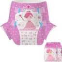 CutiePlusU Adult Diapers 2 Pieces, Incontinence Briefs with Tabs for Women and Men, Maximum Overnight Absorbency- Little Princess (Large 37"-47")