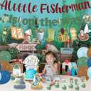 Fishing Baby Shower Decorations for Boy, Gone Fishing Baby Shower Decorations, A Little Fisherman Is on the Way Banner Cake Cupcake Toppers Balloons for Boys Baby Shower Party Decor Supplies