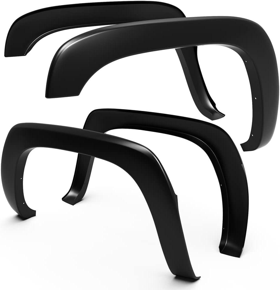 Tyger Auto Fender Flare Compatible with 1999-2006 Chevy Silverado GMC Sierra 1500 2500 3500HD; 2007 Classic Fleetside, Fine-Textured Black Paintable Factory Style 4pc | TG-FF6C4218