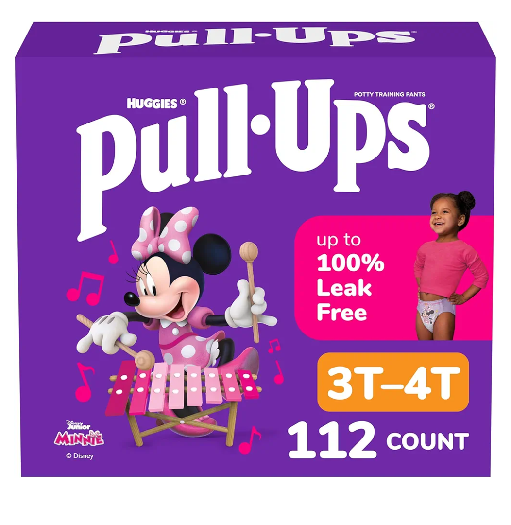 Pull-Ups Girls' Potty Training Pants, Size 3T-4T Training Underwear (32-40 lbs), 112 Count (4 Packs of 28)