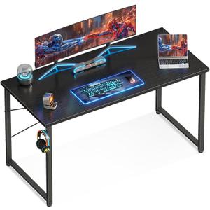 ODK 47.2 Inches Computer Desk for Home Office, Office Table for Small Spaces, Writing Desk with Headphone Hooks, Black
