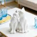 Cat Statues Home Decor Cat-Figurines - Shelf Decor 8.5 x 8 x 10.5 in Gifts for Cats Lovers Collectible Figurines Kitten Couple Sculptures for Indoor Office Table Library Decoration Newman House Studio