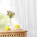 White Sheer Linen Curtains White Curtain, 
2 Panels
 7x4 FT