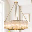 CATINER Modern 30" Crystal Glass Chandelier 12-Light Gold Chandeliers
