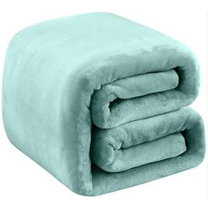 Fleece Blankets for All Season - Premium Lightweight Anti-Static Throw for King Size Bed Extra Soft Brush Fabric Warm Sofa Thermal Blanket 90" x 108"(Sage Green)
