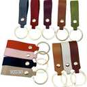 30 Pcs PU Leather Keychain Blanks,Custom Engraving Keychain Bulk Set Multicolor Quality Key Ring Holder, Soft Faux Leather,Party Favors,Customizable DIY Craft Supplies,Office,Gift, 1.2 in Ring (30 Pcs)