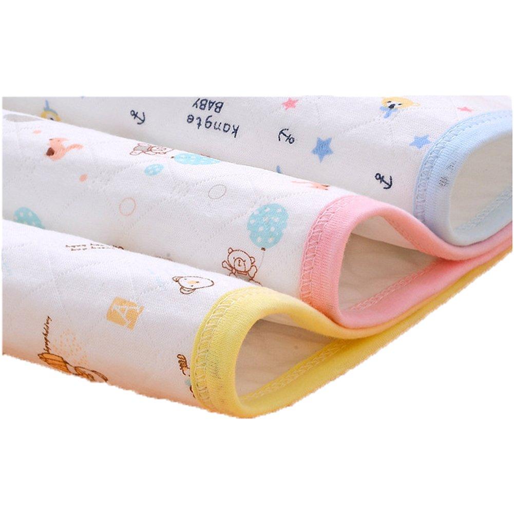 3pcs Pack Monvecle Baby Infant Cotton Waterproof Changing Pads Washable Reusable Diapers Liners Mats (3 Colors Pack-28"x20")
