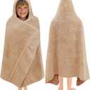 ORIGINAL KIDS Hooded Bath Towel Wrap - Ultra Soft 100% Cotton Terry Large Oversized Hooded Kids Towel - Toddler Big Kid Shower Pool Beach Towel - Absorbent Quick Dry Easy Care Gift - 30 x 54 - Linen