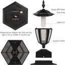 Dynaming Solar Flame Post Lights Outdoor, Solar Powered Lamps Fence Post Cap Lights, Flickering Flame LED Lantern Decorative Waterproof for Garden Deck Patio, Fit 4x4, 5x5 or 6x6 Wooden Posts, 2 Pack