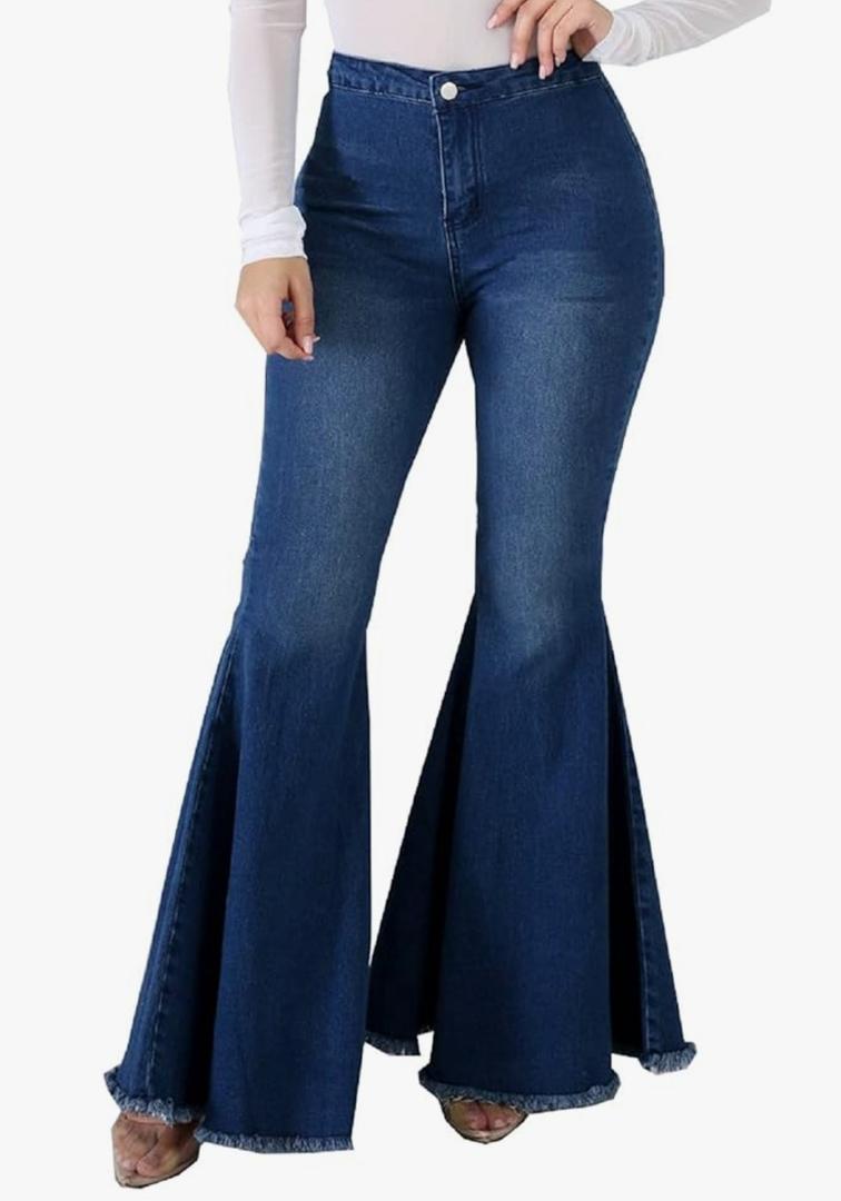 Bell Bottom Jeans for Women High Waisted Stretch Ripped Skinny Hole Classic Raw Hem Denim Flare Pants Medium Bell Bottom Jeans for Women High Waisted Stretch Ripped Skinny Hole Classic Raw Hem Denim Flare Pants Medium