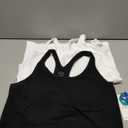 MathCat Workout Tank Tops for Women with Built in Bra, Sleeveless Gym Tops Seamless Racerback Athletic Yoga Shirts 2 Pack (X-Large, Black & White)