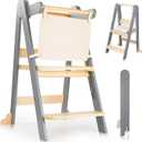Toddler Learning Tower, Foldable Height Adjustable Wooden Kids Step Stool