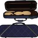 Violin Case 4/4 Full Size Sturdy Oblong Violin Hard Case with Built-in Hygrometer, Super Lightweight Portable Hard-Shell with Carrying Straps Backpack (Blue)