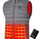 Telguua Heated Vest for Men with Battery Pack Included Warm Men's Heated Vests Electric Heating Vest Rechargeable (Medium, Gray)