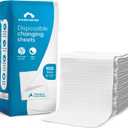 KinderSense Disposable Changing Pads for Baby Diaper (100 Sheets) | Portable Changing Pad Liners (23" x 17.5") | Paper Top Layer - Waterproof Bottom Layer | Leak Proof Infant Changing Mat